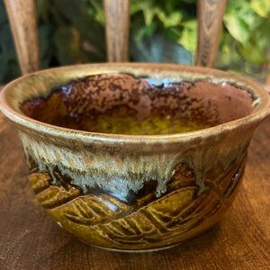 Signed Hand Thrown Pottery Bowl